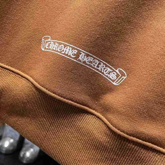 Chrome Hearts Marty Boy Tan Hoodie with Pink Graphics - Picture 6 of 9